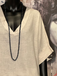 Blouse + size lin & coton sable