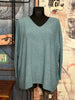 Oversize-Pullover + SIZE V-Ausschnitt eisblau meliert