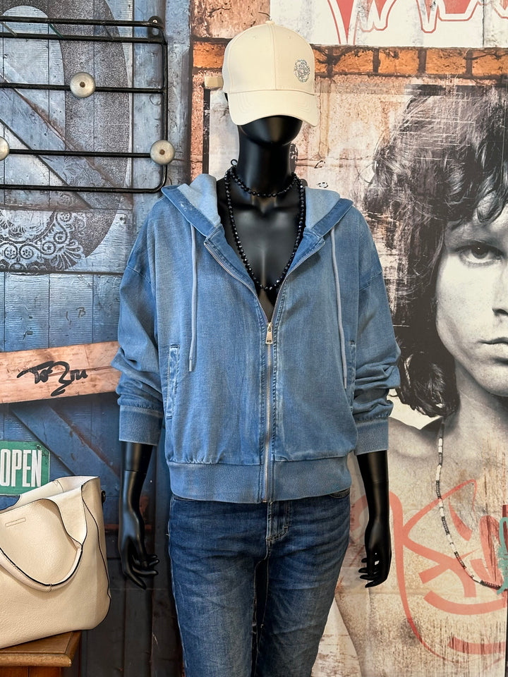 Kapuzenjacke aus Jeansstoff