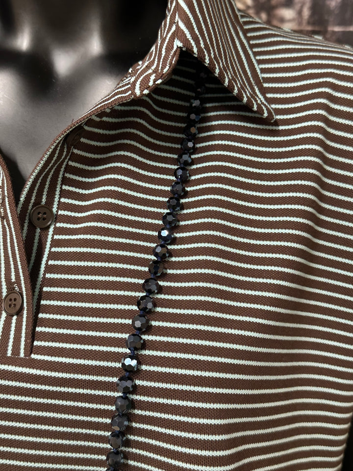 Oversize-Poloshirt mit Streifen (38/44)