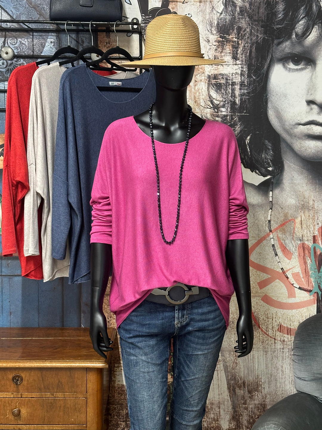 Fließender Rundhalspullover & Basic in sommerlichen Farben (38/42) MADE IN 🇮🇹