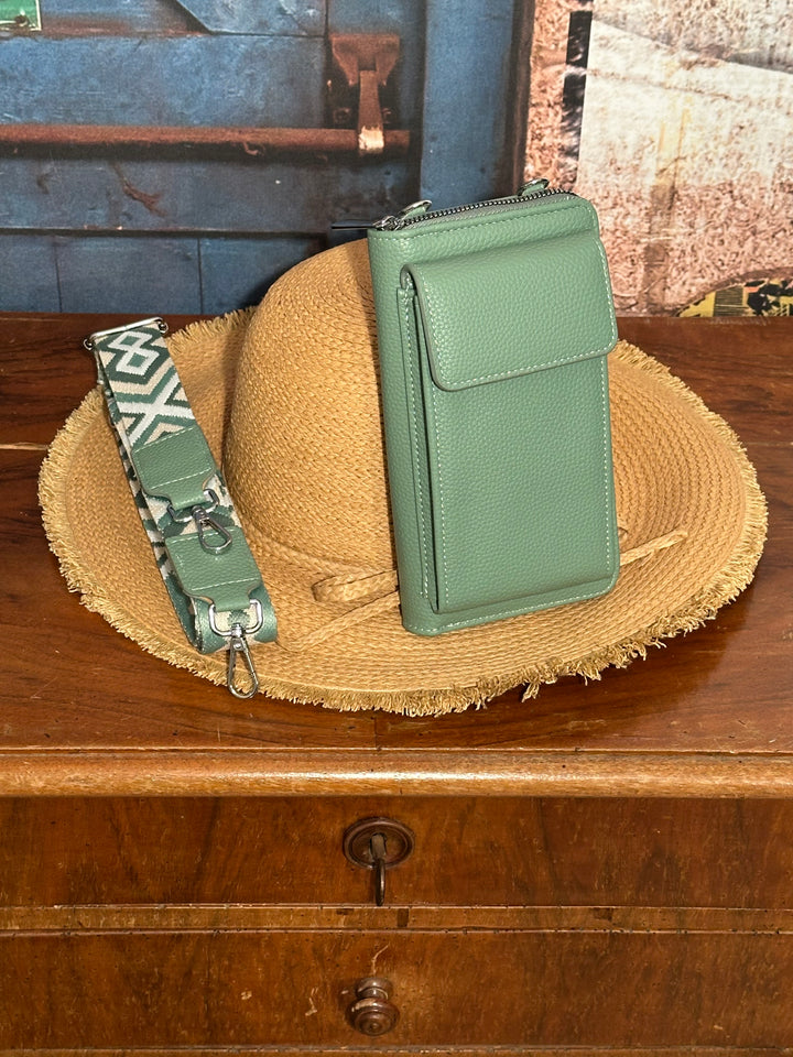 Pochette polyvalente bandoulière menthe