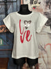 T-Shirt aus 100% Baumwolle "love" weiß