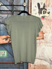 T-Shirt mit Rüschenärmeln in Khaki