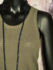 Feinmaschiges Tanktop in Khaki