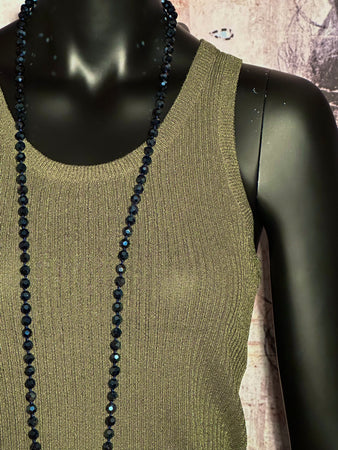 Feinmaschiges Tanktop in Khaki