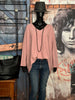 Oversize-Pullover + SIZE V-Ausschnitt rosa vintage meliert