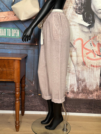 Pantalon 50% lin & 50% coton parme