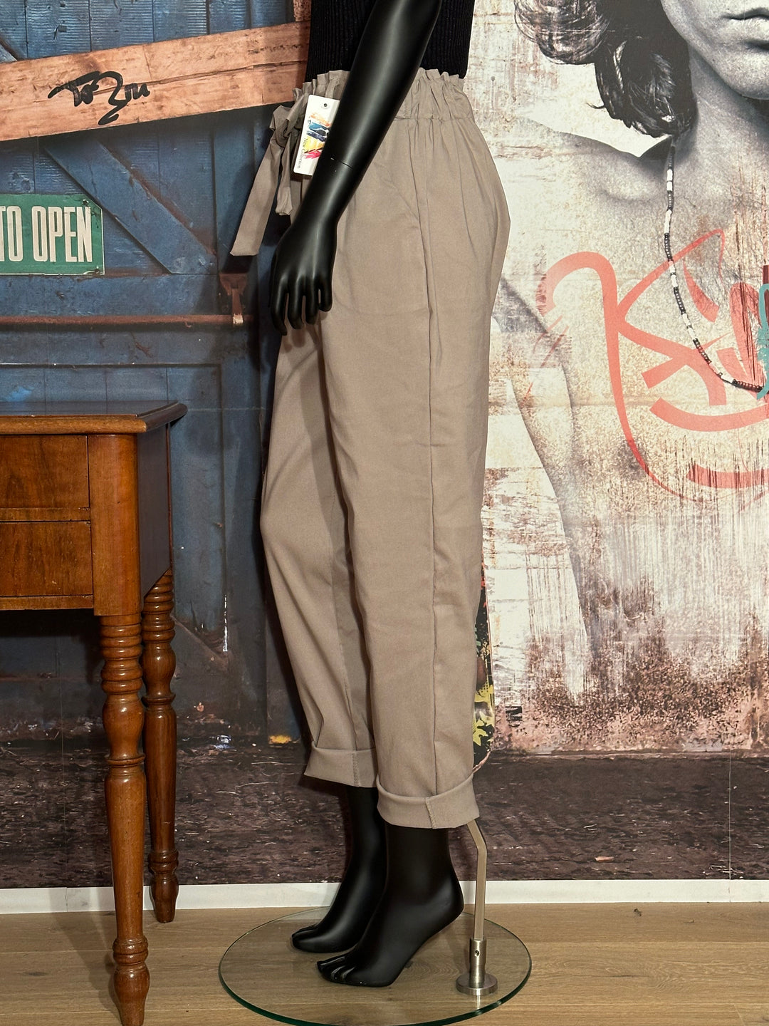 Pantalon taille élastique + size taupe (42/46) MADE IN 🇮🇹