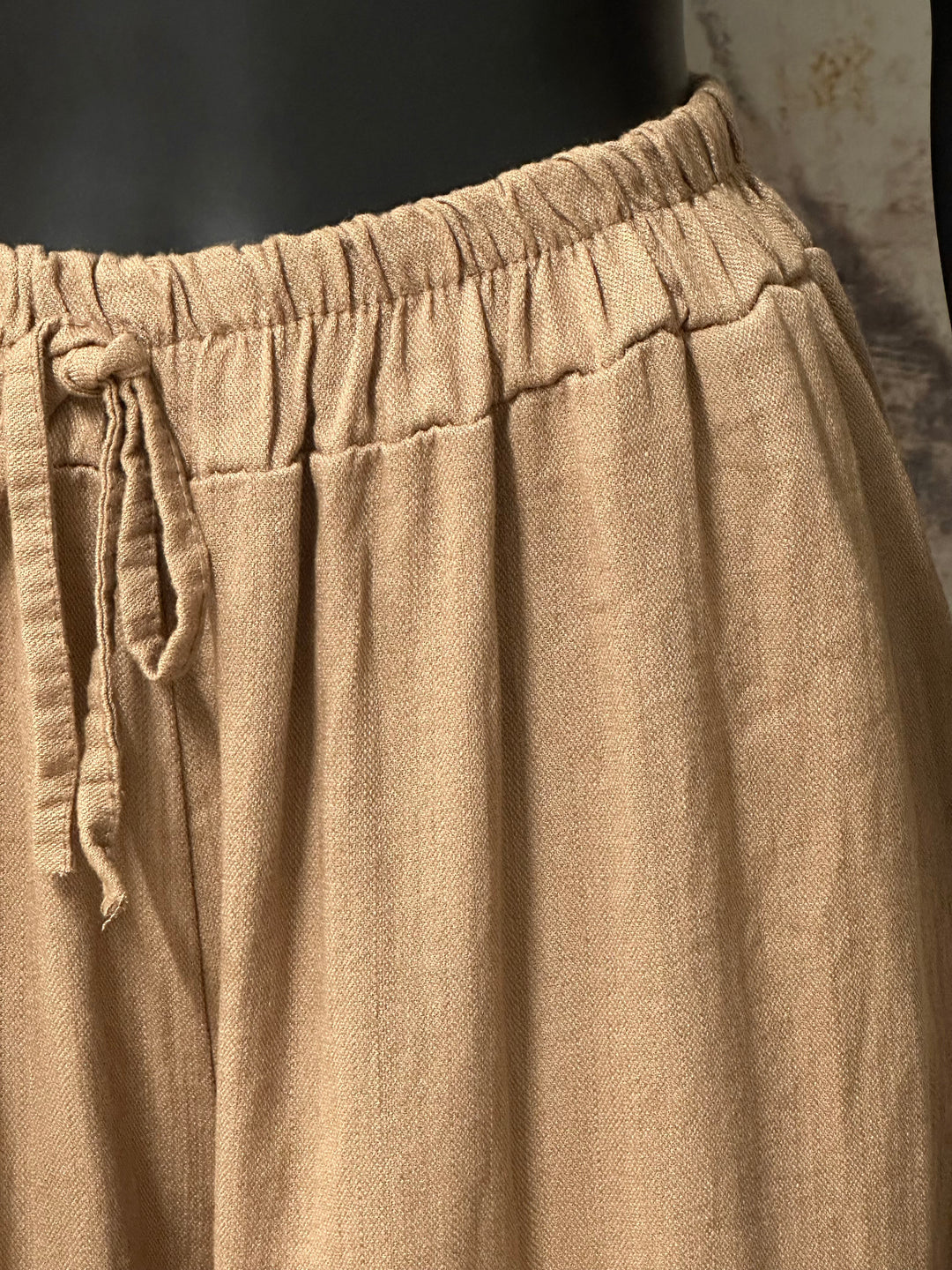 Pantalon "Timéo" taille élastique viscose &amp; lin (42/46) MADE IN ITALY