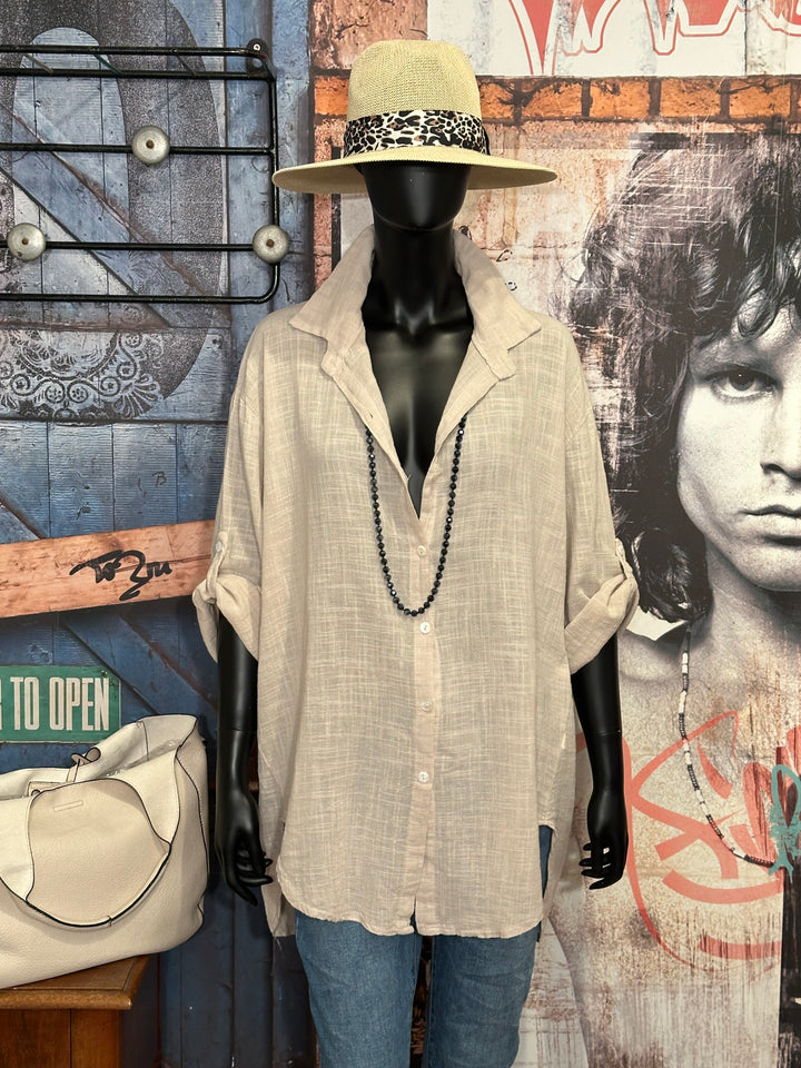 Tunika aus 100% Baumwolle in beige