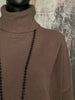 Wickelpullover in dunklem Khaki