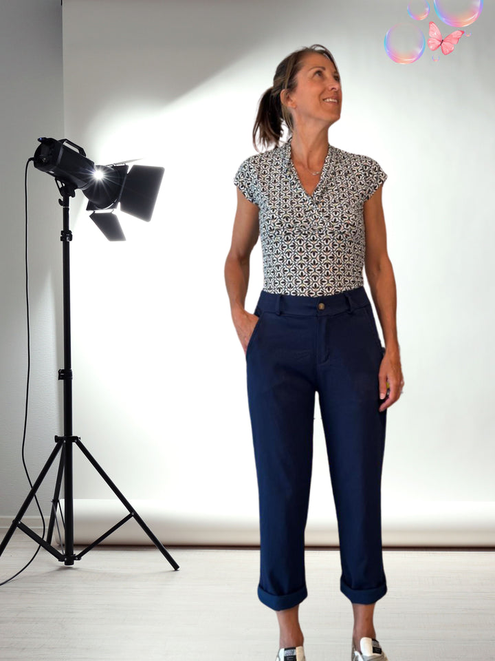 Marineblaue Chino-Hose