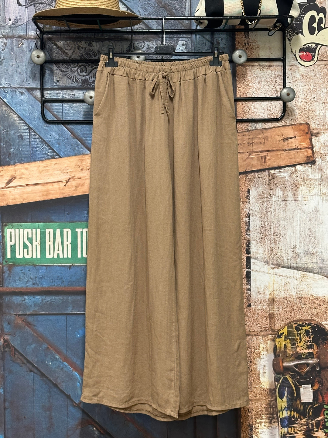 Pantalon "Timéo" taille élastique viscose &amp; lin (42/46) MADE IN ITALY