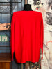 Oversize-Pullover + SIZE V-Ausschnitt rot