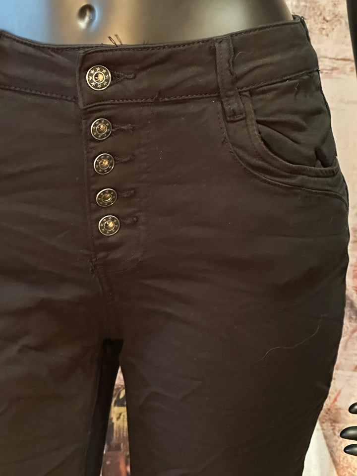Stretch-Jeans mit 5 Knöpfen schwarz