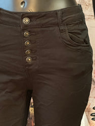Stretch-Jeans mit 5 Knöpfen schwarz