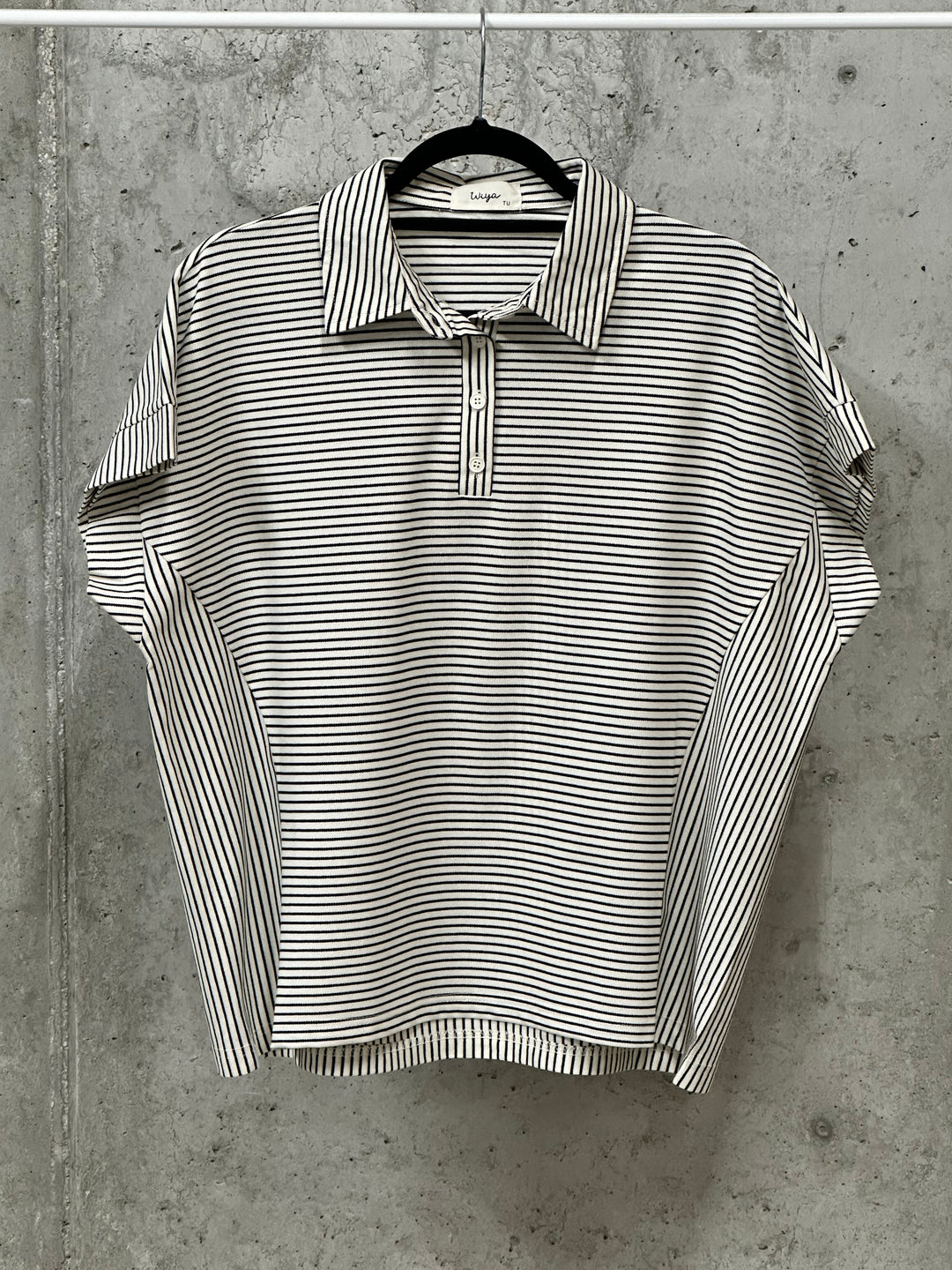 Oversize-Poloshirt mit Streifen (38/44)