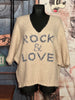 Strickpullover "Rock & Love" creme/blau