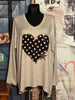 Pull  + size "Coeur" beige