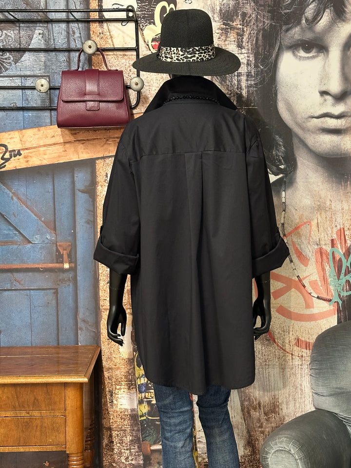 Einfarbiges langes Hemd aus 100% Baumwolle (42/46) MADE IN 🇮🇹