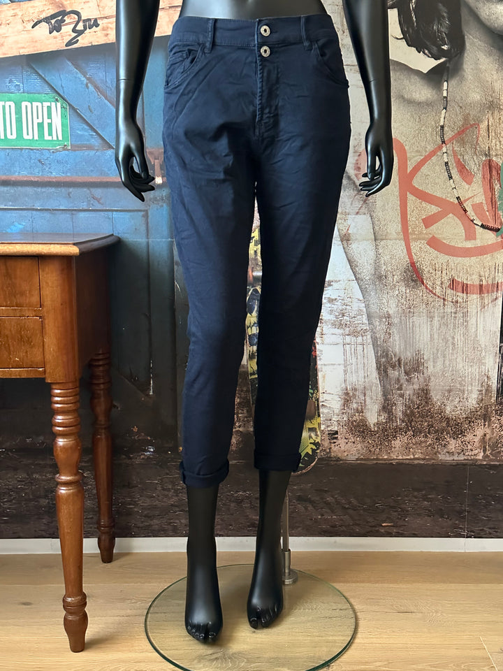 Stretch-Jeans mit elastischem Bund in Marineblau