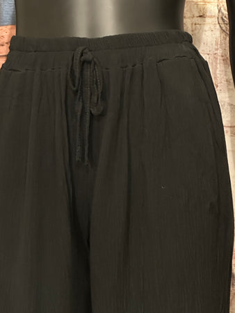 Pantalon léger 100% viscose taille élastique noir
