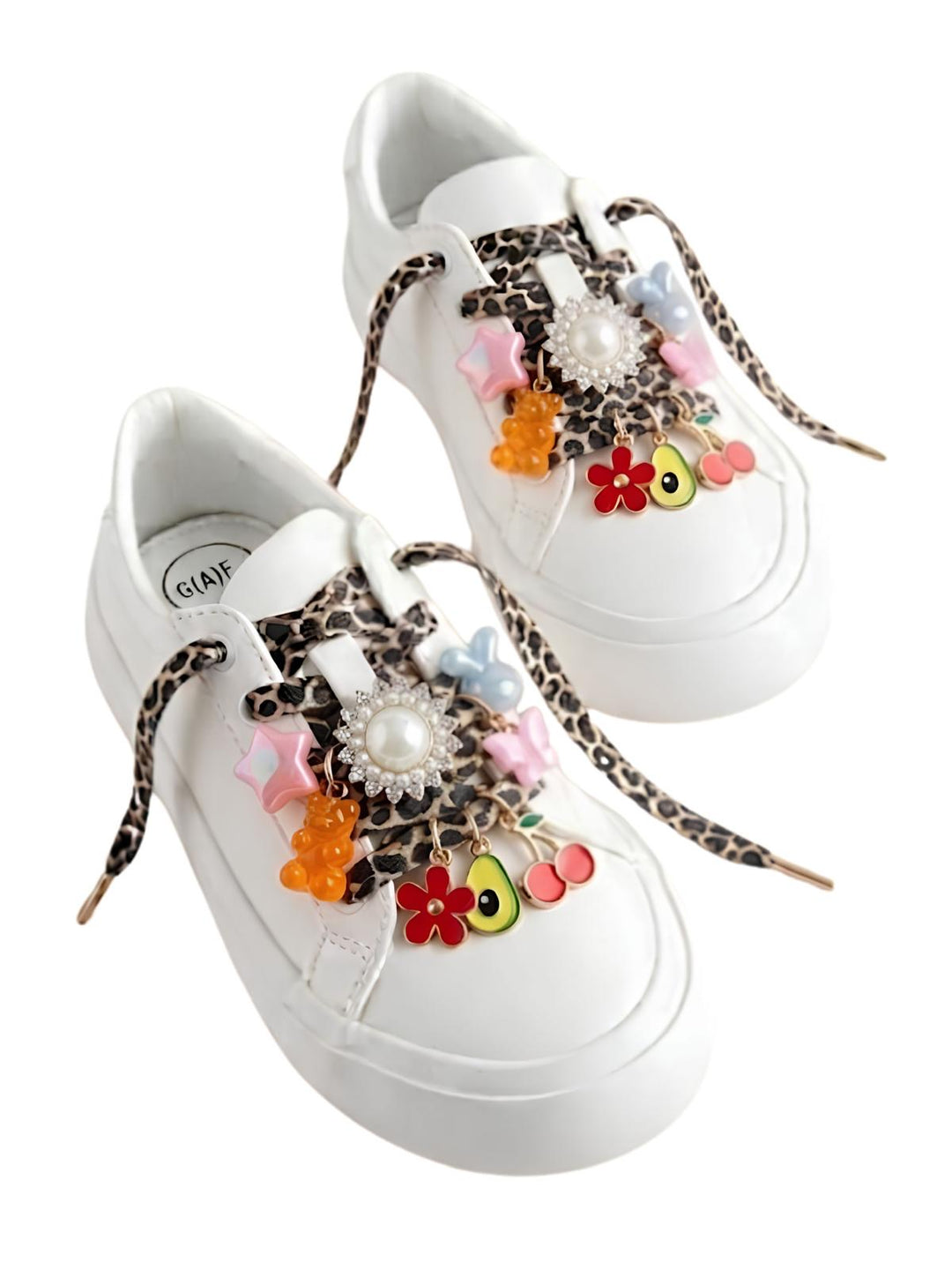 Lacets léopard &amp; charms fantaisies "fleur"