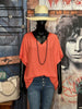 Blouse + size 100% vscose col V satiné corail