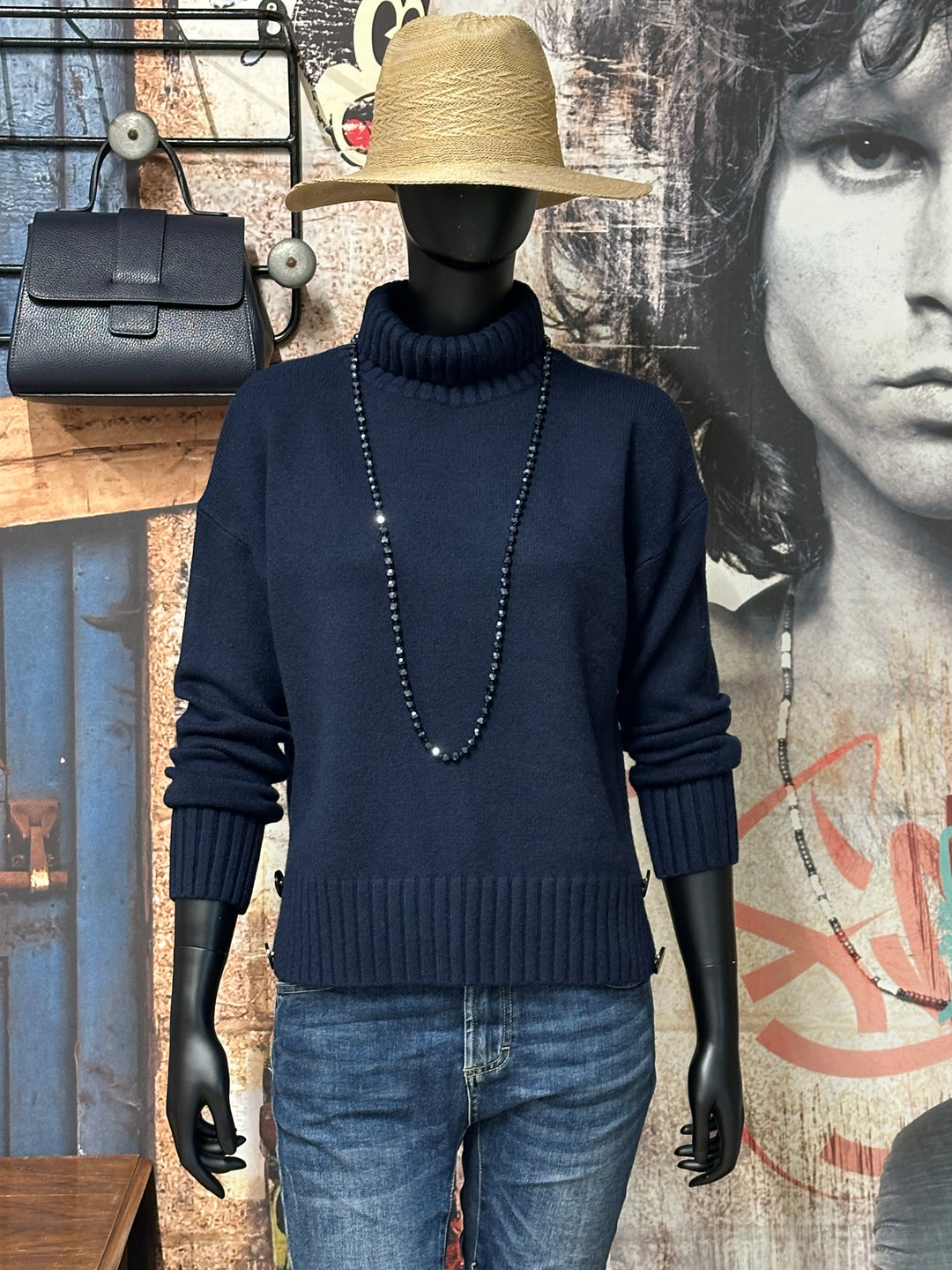 Pullover mit Schornsteinkragen & Knöpfen (36/40)