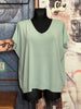 T-shirt ultra fluide col V menthe
