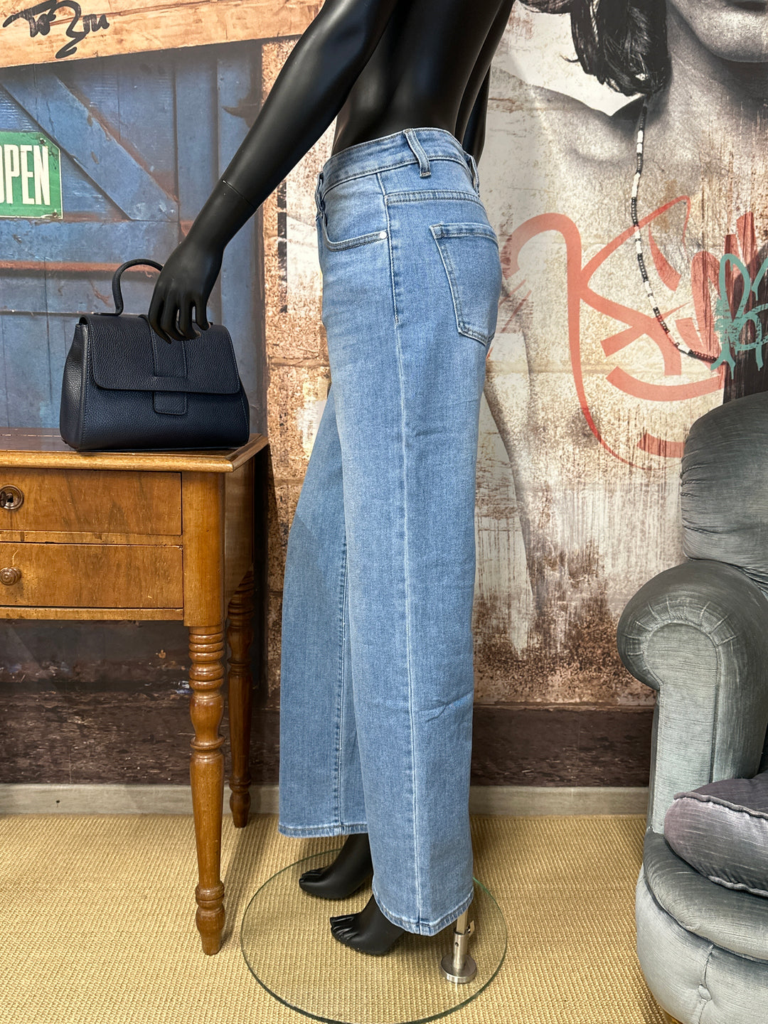 Jean "Wide leg" light blue denim "" (38 ➡️ 48)