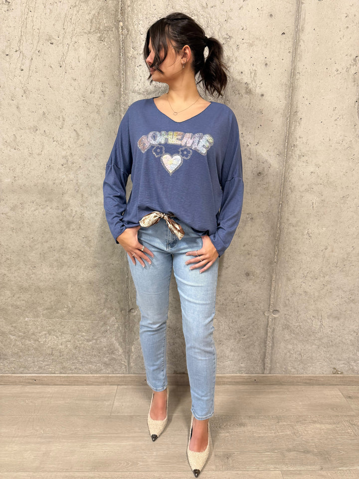 Pull col V "Bohème" (42/46) MADE IN ITALY