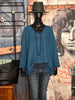 Oversize-Pullover + SIZE V-Ausschnitt petrolblau