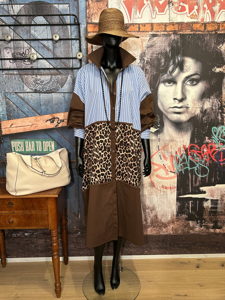 Robe chemise + SIZE 100% coton "Mix & Match"