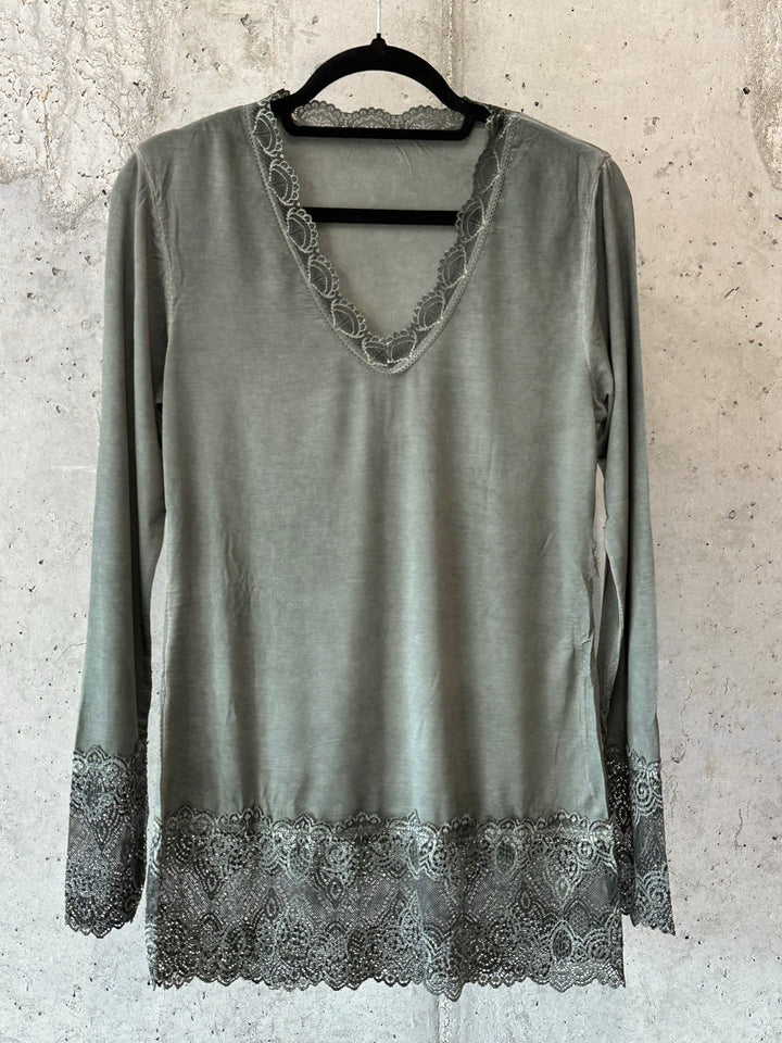 Sous-pull manches longues dentelle 36/42 MADE IN 🇮🇹