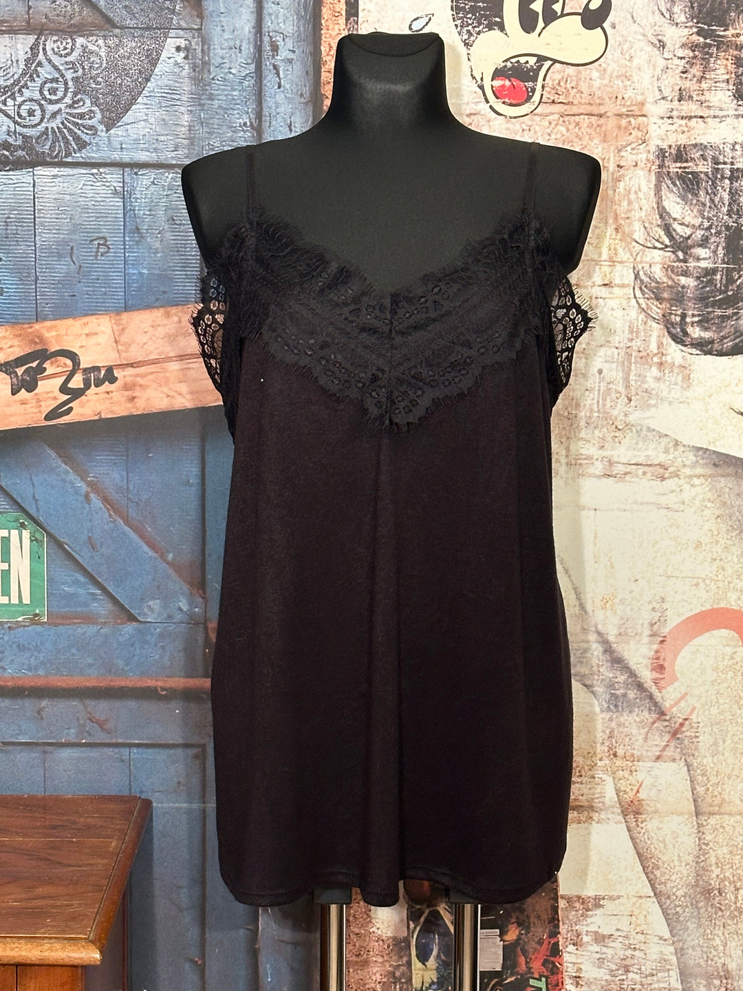 Caraco + size Spitze schwarz (42/46)