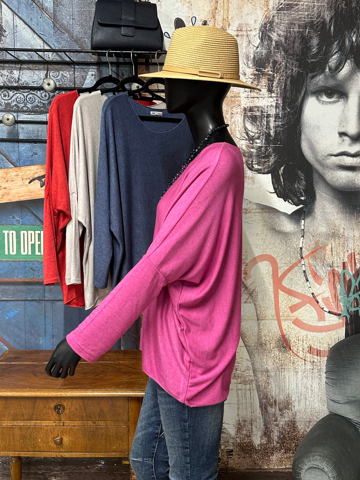 Fließender Rundhalspullover & Basic in sommerlichen Farben (38/42) MADE IN 🇮🇹