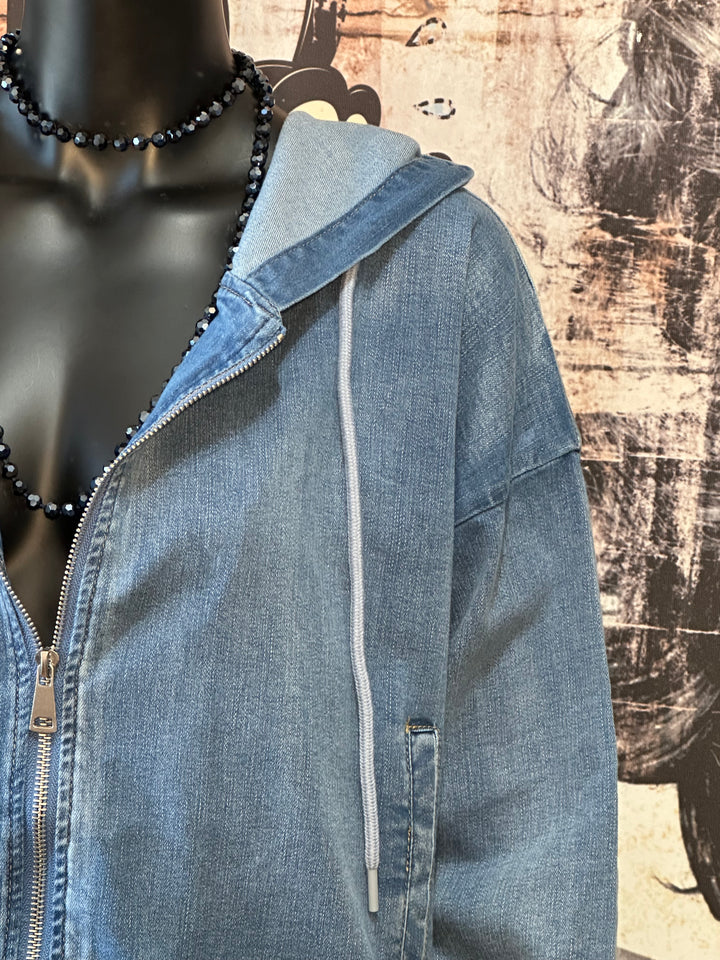 Kapuzenjacke aus Jeansstoff