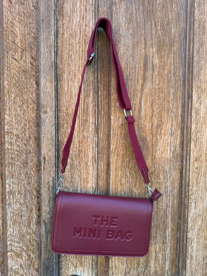Sac bandoulière "THE MINI BAG" bordeaux