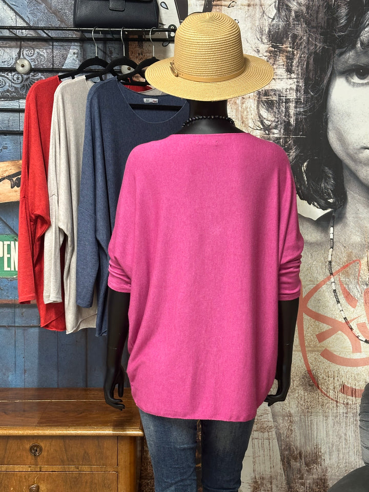 Fließender Rundhalspullover & Basic in sommerlichen Farben (38/42) MADE IN 🇮🇹