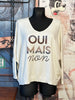 Pull tout doux " Oui mais non" écru