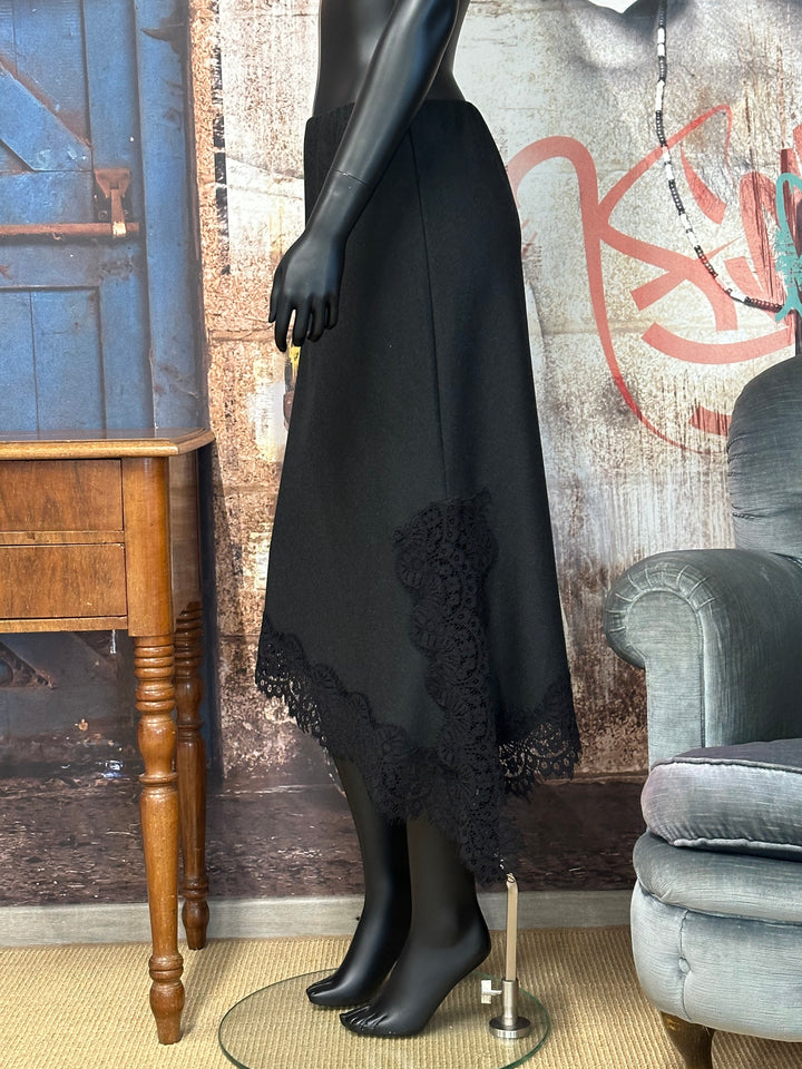 Einfarbiger asymmetrischer Rock & Spitze (38/42) MADE IN 🇮🇹