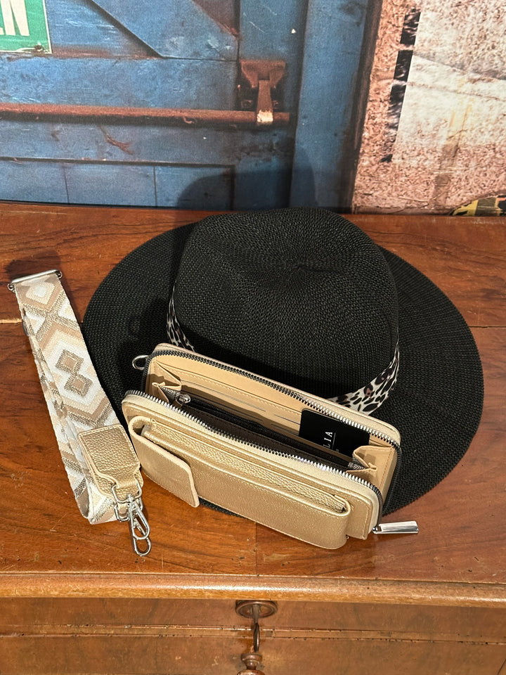 Pochette polyvalente bandoulière gold