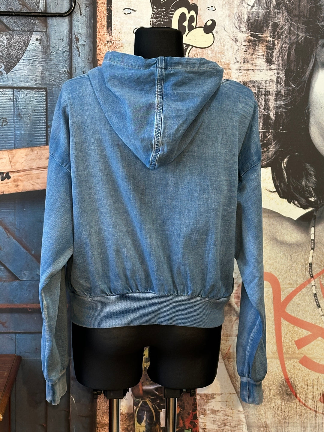 Kapuzenjacke aus Jeansstoff