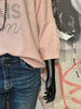 Pull tout doux " Oui mais non" rose vintage