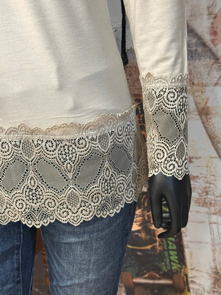 Sous-pull manches longues dentelle 36/42 MADE IN 🇮🇹