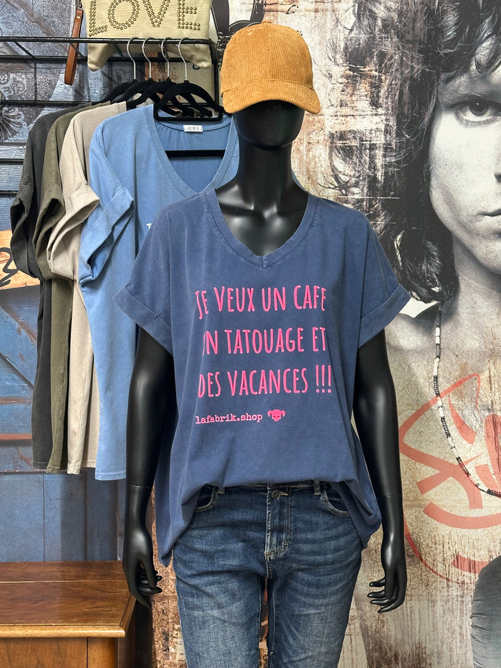 T-shirt "Charlie" oversize "je veux...." (42/46) MADE IN ITALY