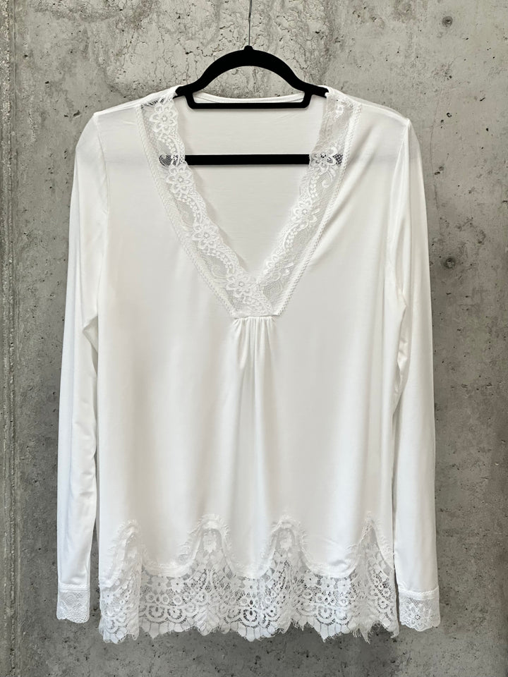 Top fluide dentelle & manches longues (38/42) MADE IN 🇮🇹