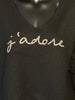 Pullover "J'adore" schwarz